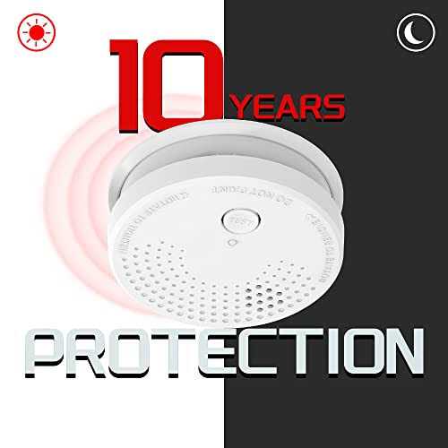 4 Pack Smoke Detector Fire Alarms 9V Battery Operated Photoelectric Sensor Smoke Alarms Easy to Install with Light Sound Warning