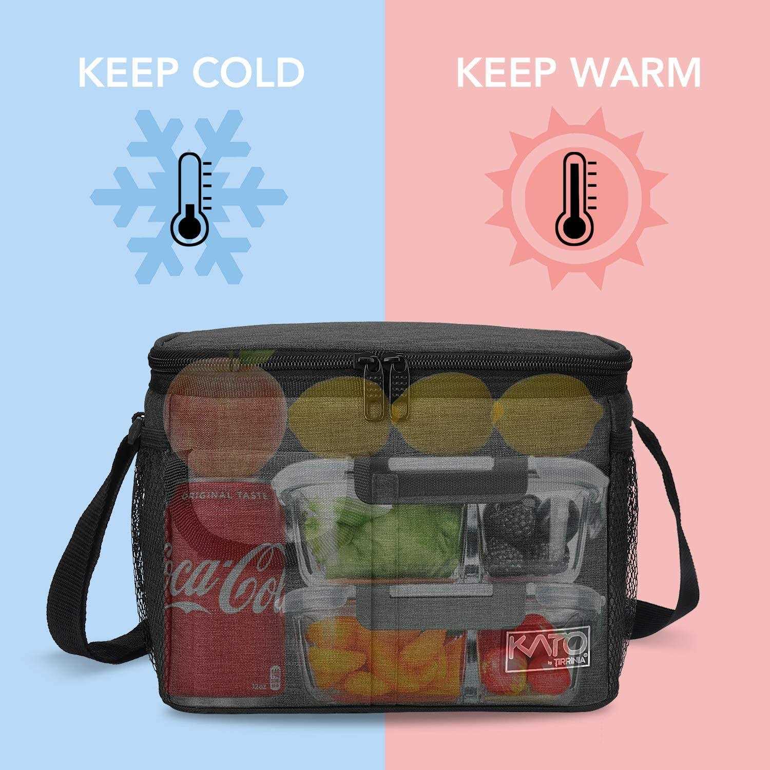 Tirrinia Insulated Lunch Bag for Women Men Leakproof Thermal Reusable Lunch Box for Adult Kids