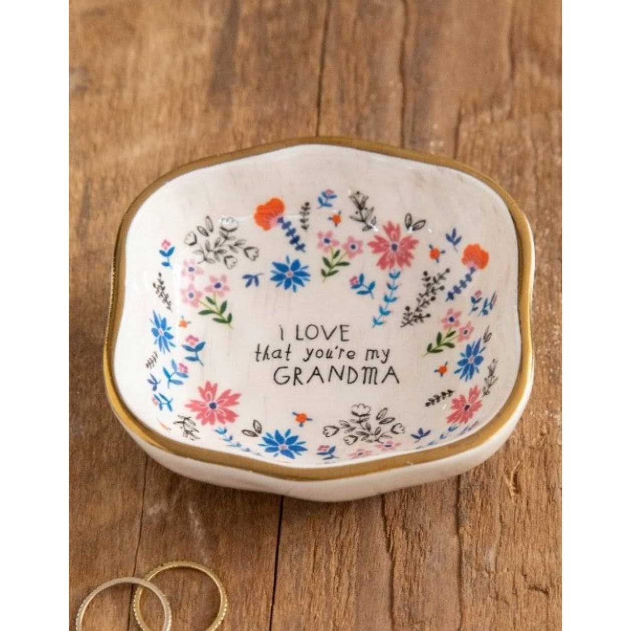 Natural Life Antiqued Trinket Bowl Grandma