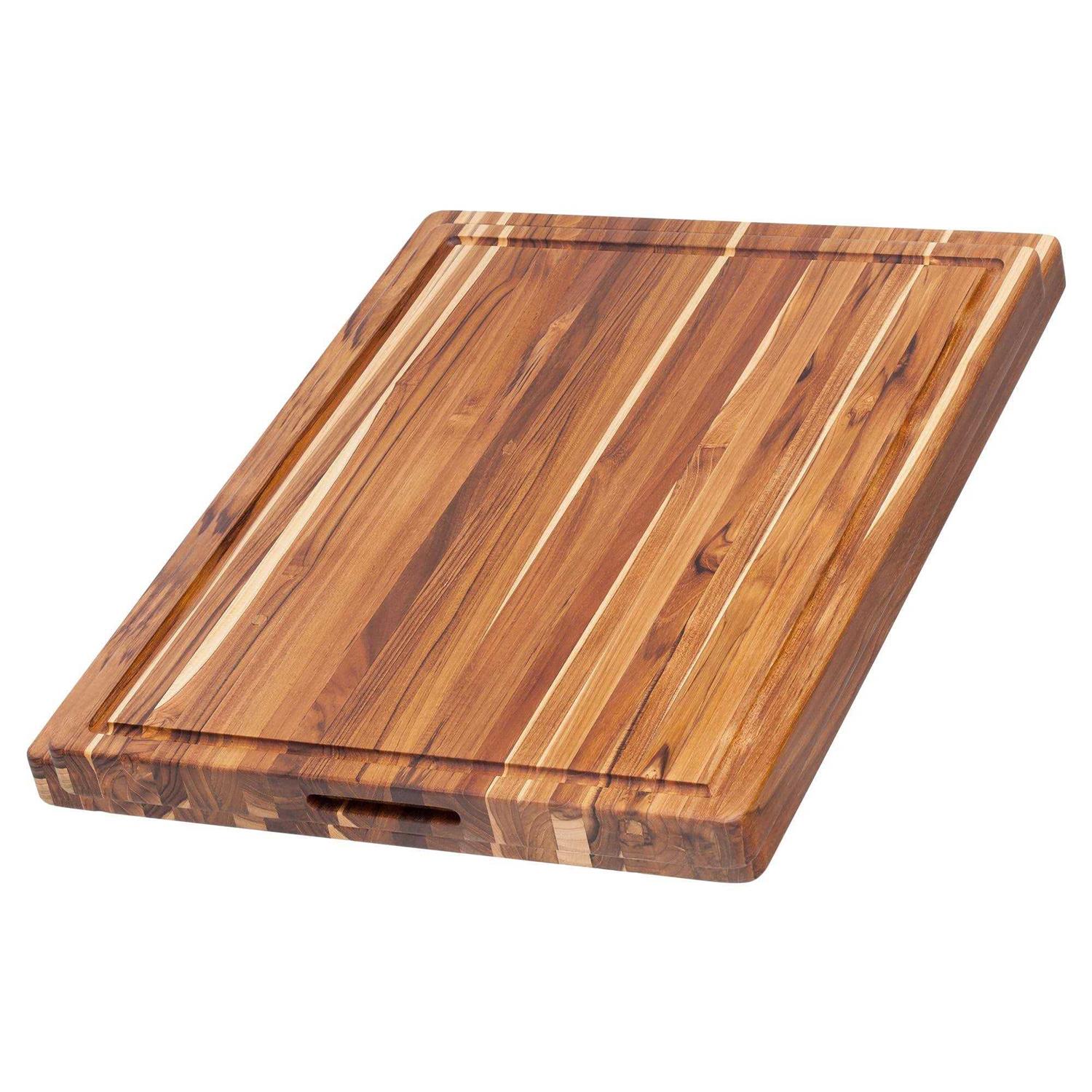 Teakhaus Edge Grain Teakwood Cutting Board with Hand Grips & Juice Canal