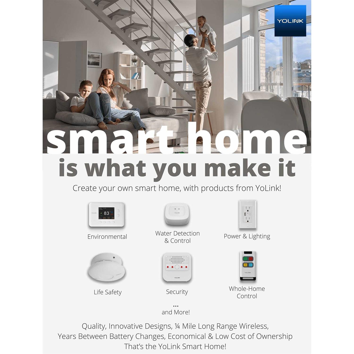 YoLink Smart Siren Alarm Loud 110 dB Wireless Alarm for Home Security/Intrusion/Burglar Alarm Kit