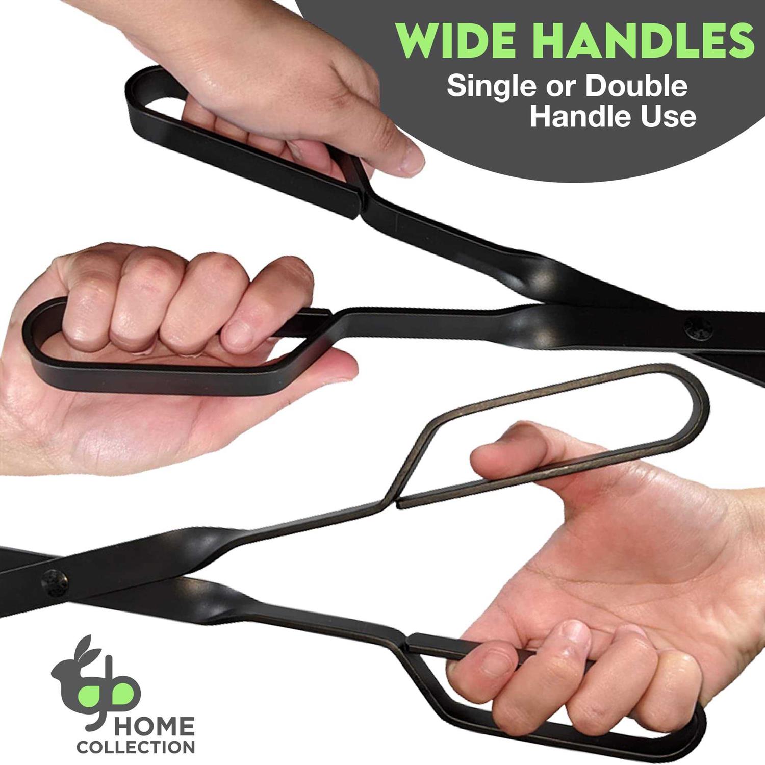 gb Home Collection Heavy Duty Cast Iron Fireplace Tongs Log Grabber