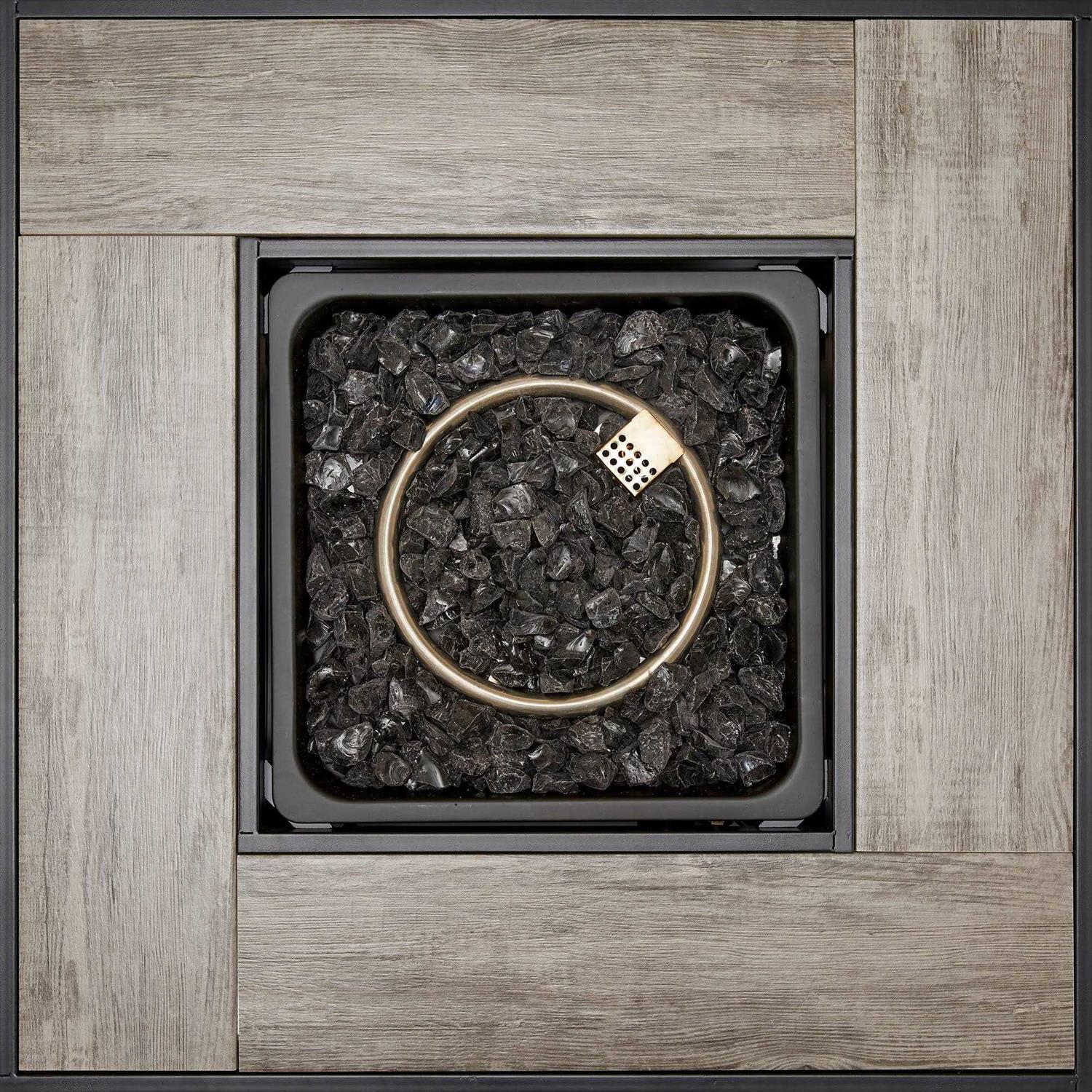 Style Selections 30-in W 50000-BTU Black/Brown/Gray Steel Propane Gas Fire Pit Table GAD15418L