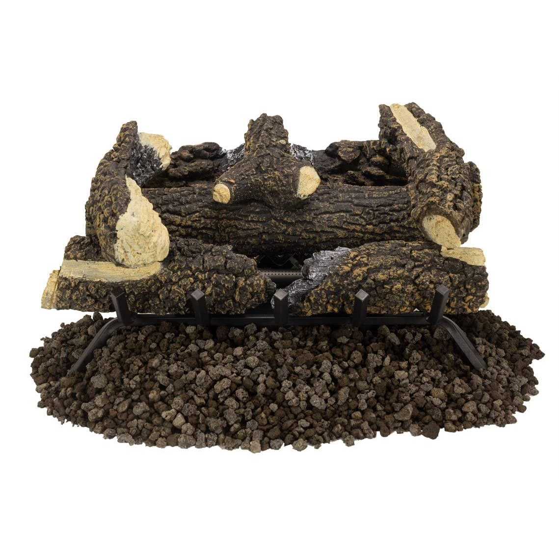 allen + roth 30,000-BTU Dual Vent-free Gas Fireplace Logs with Thermostat VFL3-RW24DTL