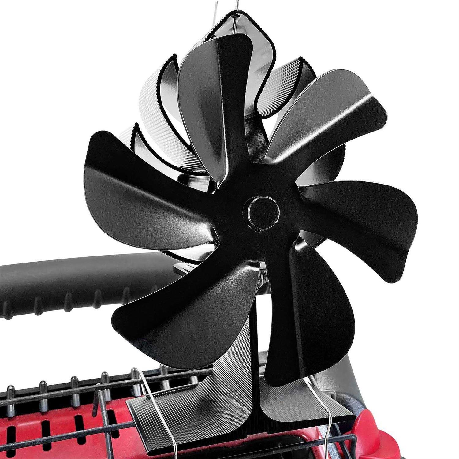 Newly Upgrade Wood Stove Fan for Buddy Heater + additional bracket Heat Powered Fireplace Fan for Mr Heater Propane Log Burner Wood Burning Stove