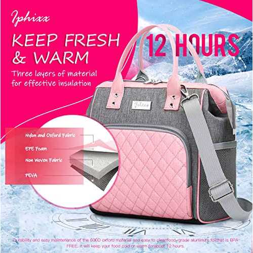 Lunch Bag Women Insulated Lunch Box for Women Adults Leakproof Large Lunch Tote Bags for Women with Adjustable Shoulder Strap