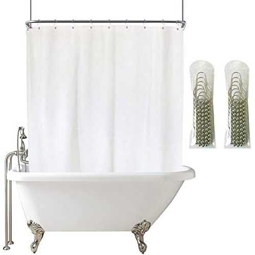 D&m Clawfoot Tub Shower Curtain Floral Damask Liner All Around Extra Wide 180×70