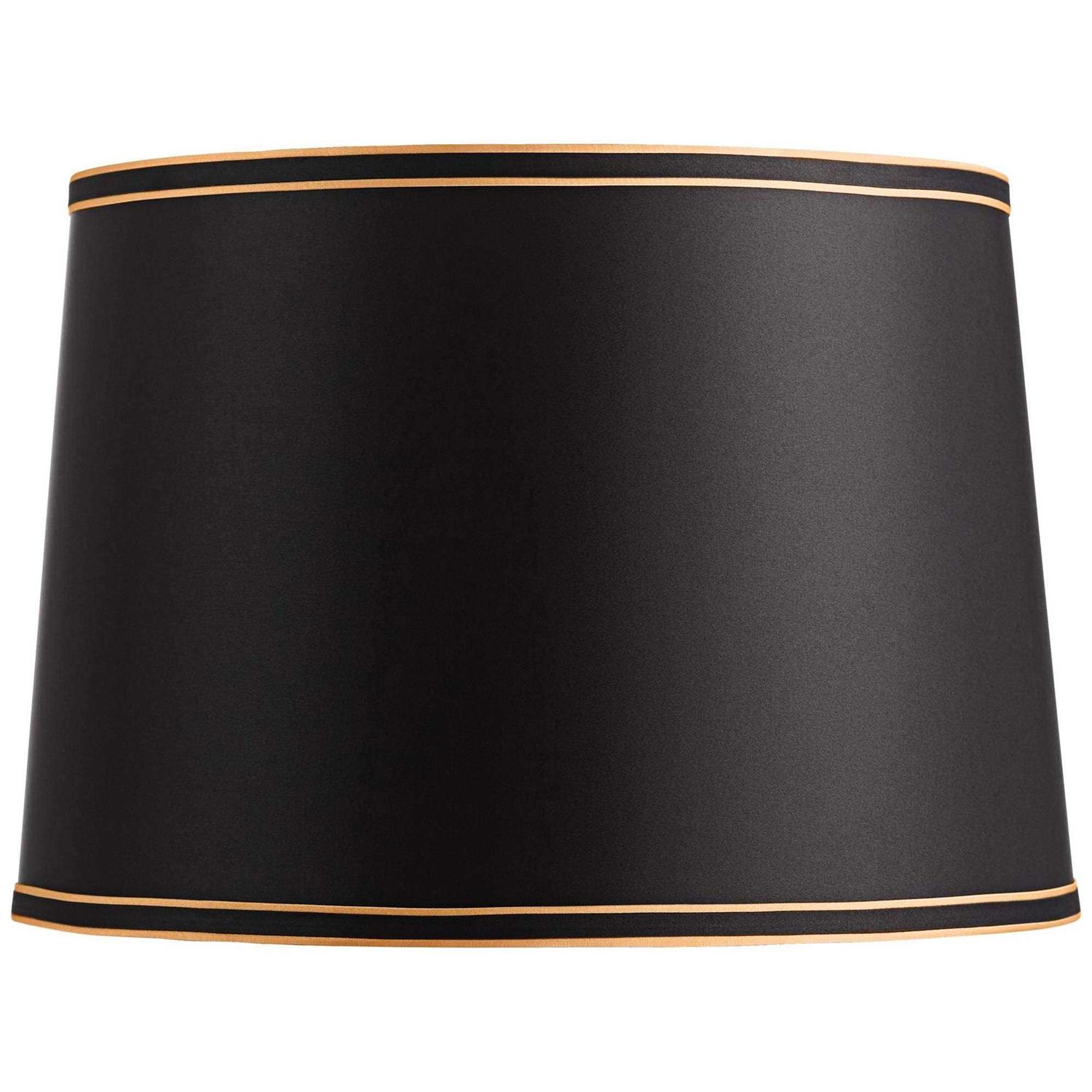 Springcrest Black Lamp Shade with Black and Gold Trim 14x16x11