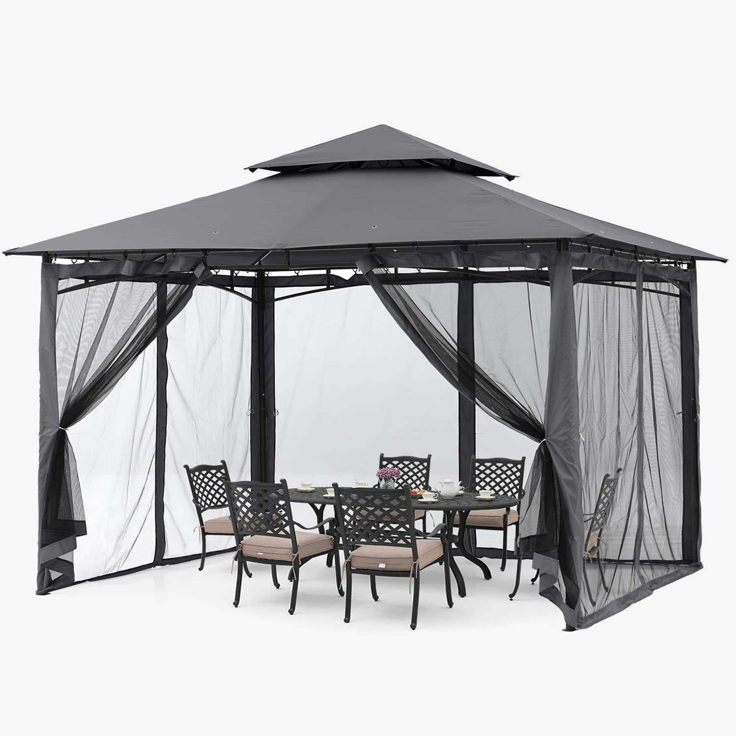 Sturdy Patio Gazebo 10 Ft x with Mosquito Netting by ABCCANOPY