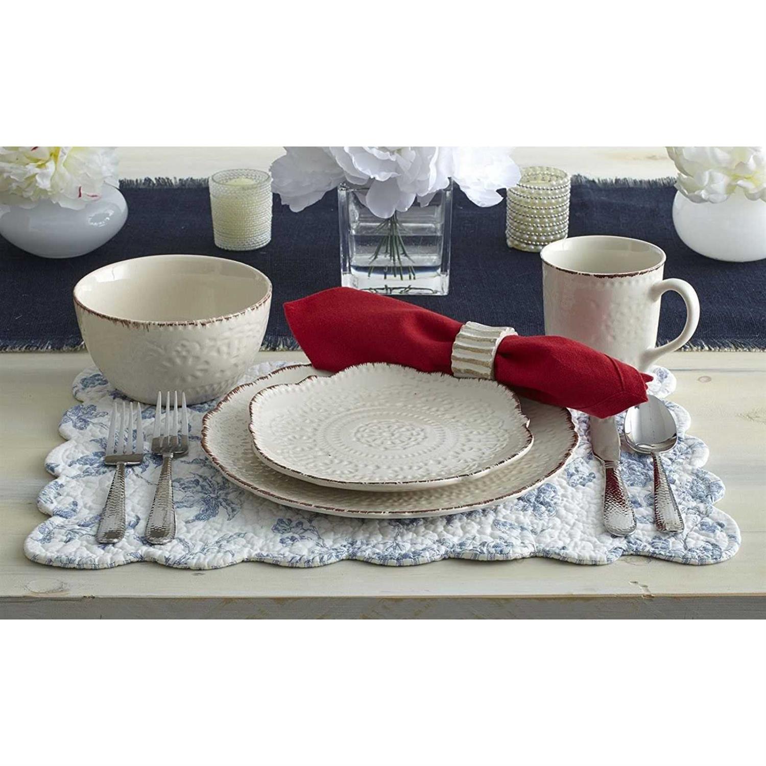 The Pioneer Woman Farmhouse Lace 12-Piece Dinnerware Set