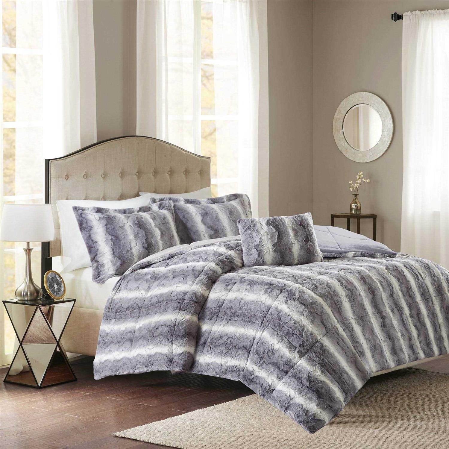 Madison Park Zuri Faux Fur Comforter Set