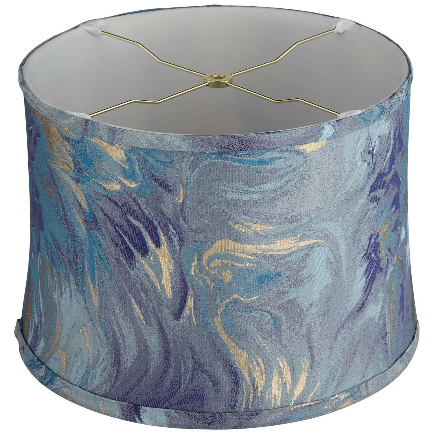 Saba Blue Softback Drum Lamp Shade 13x14x10