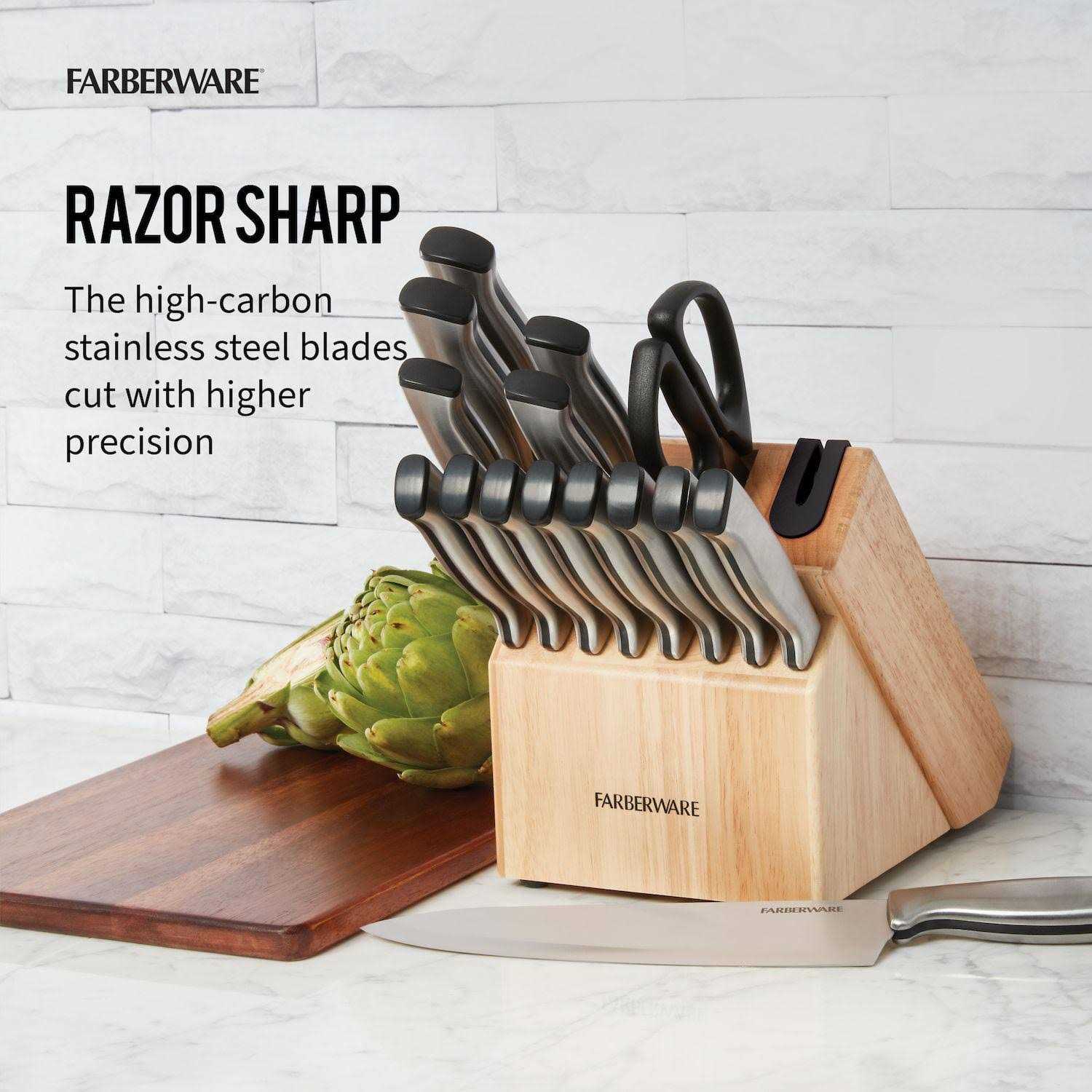 Farberware Edgekeeper 15-pc. Knife Block Set with Built-In Sharpener