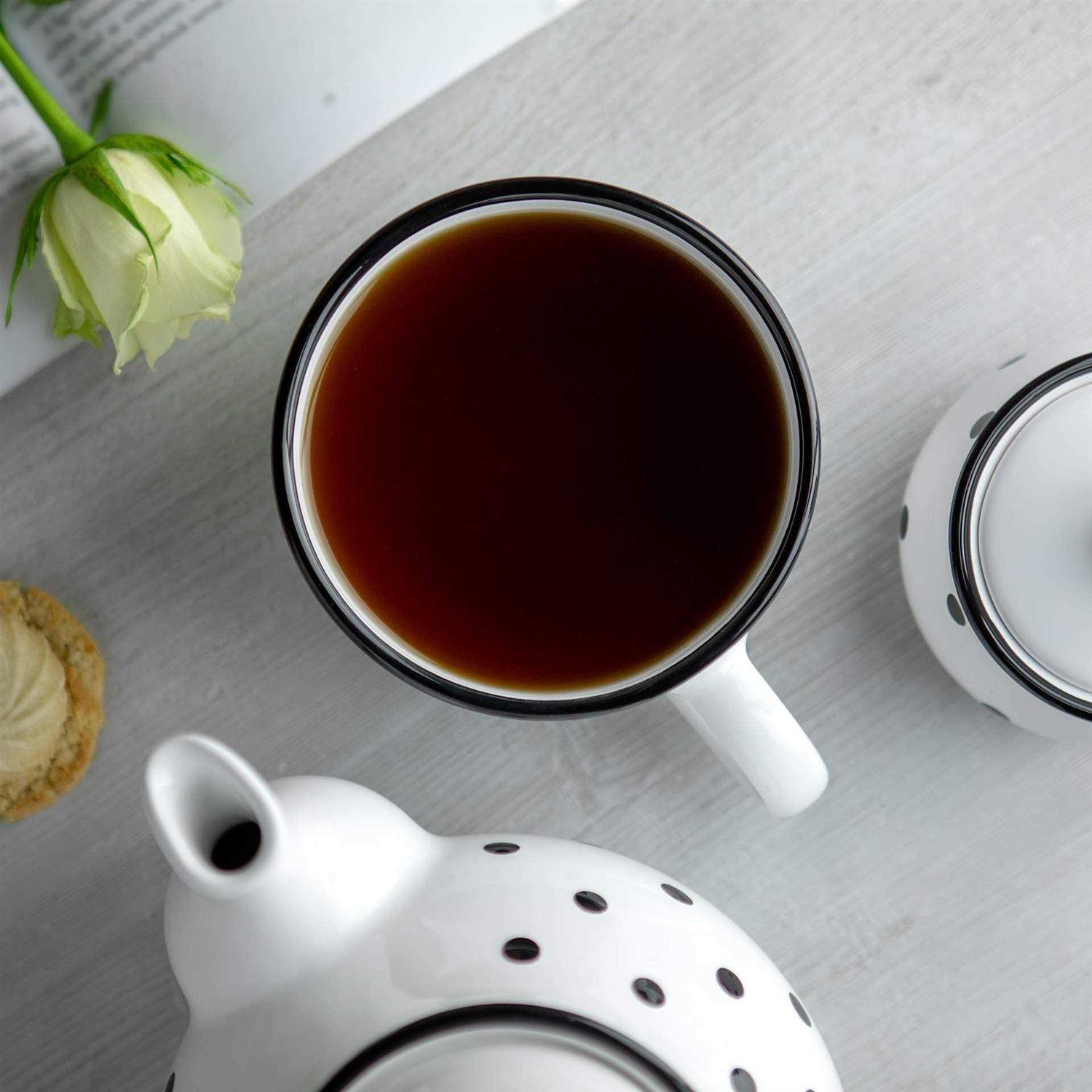 City to Cottage Handmade ceramic Designer White and Polka Dot cup