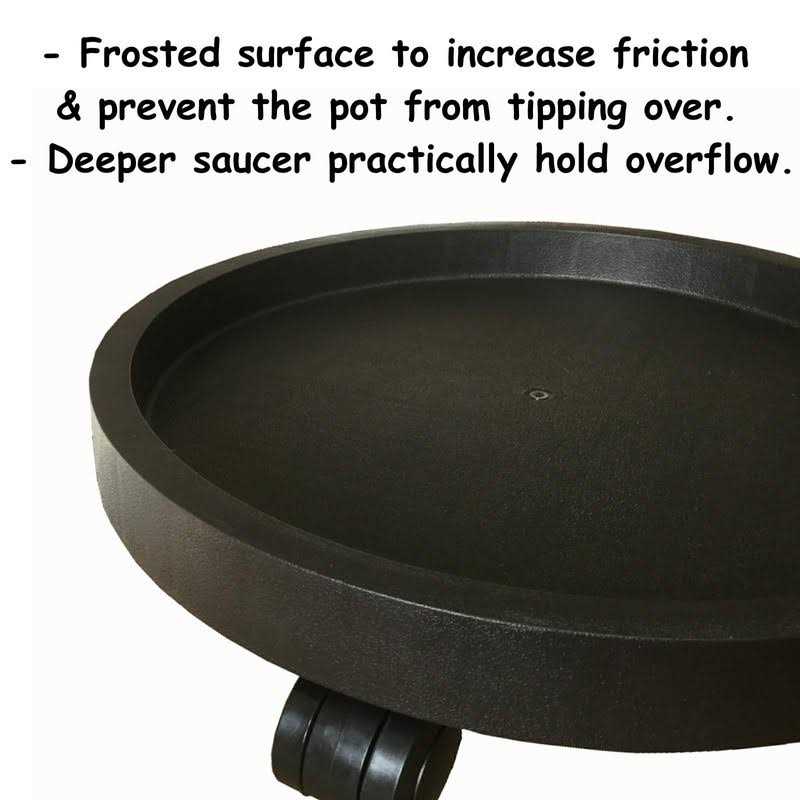 WanderingDonkey 2 Pack of 11 Inch Heavy Duty Plant Caddy with Wheels,Rolling Plant Stand Pot Trolley,Wheeled Planter Saucer Tray,Potted Flower Mover Dolly w