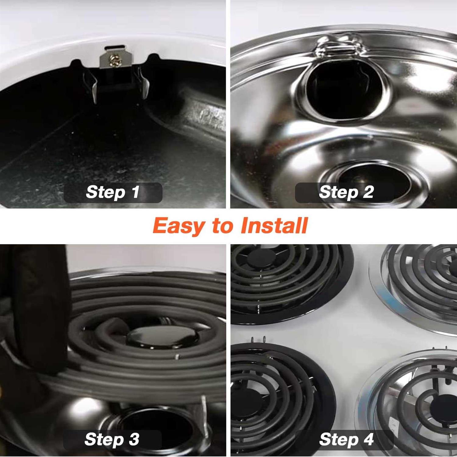 316048413 316048414 Electric Stove Burner Drip Pans by Blutoget Fit for Frigidaire Ken-more Electric Range Top with Locking Slots