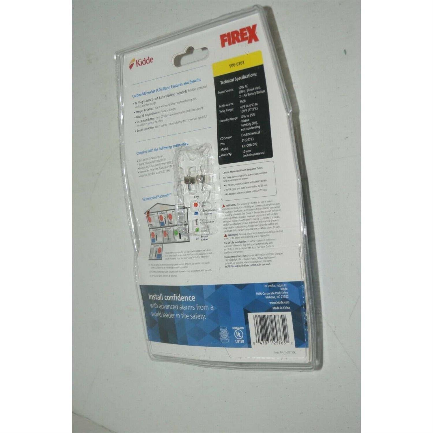 Kidde Firex Plug-In Carbon Monoxide Detector