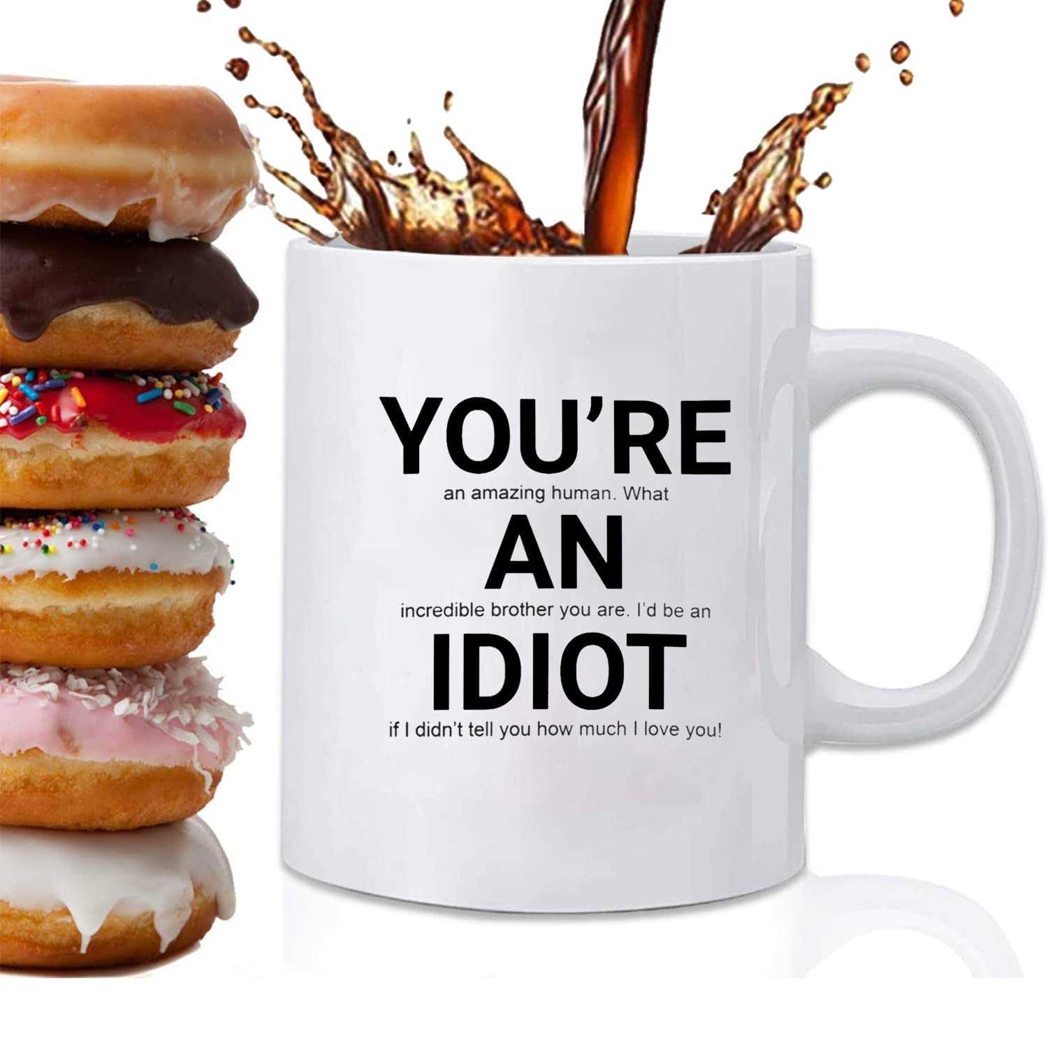 Kwieema Brother Gift Brother Coffee Mug Gifts for Brothe Brother Birthday Gifts from Sister Father’s Day Gifts for Brother Big Brother Gifts Coffee