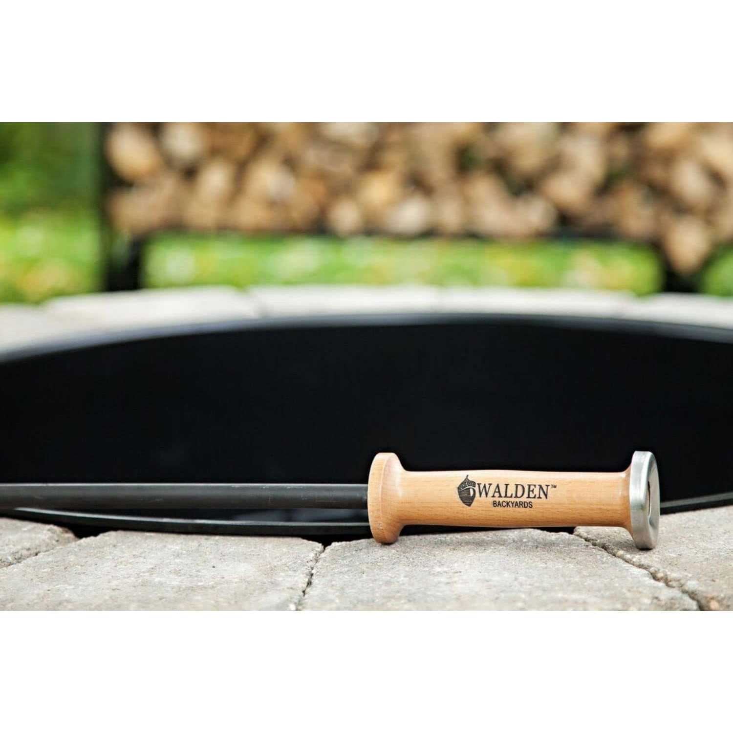 Walden Backyards Fire Pit Stoker Poker High Temperature Heavy Duty Steel Blow Through Airflow Valve Firepit Stoker Tool for Outdoor Pits