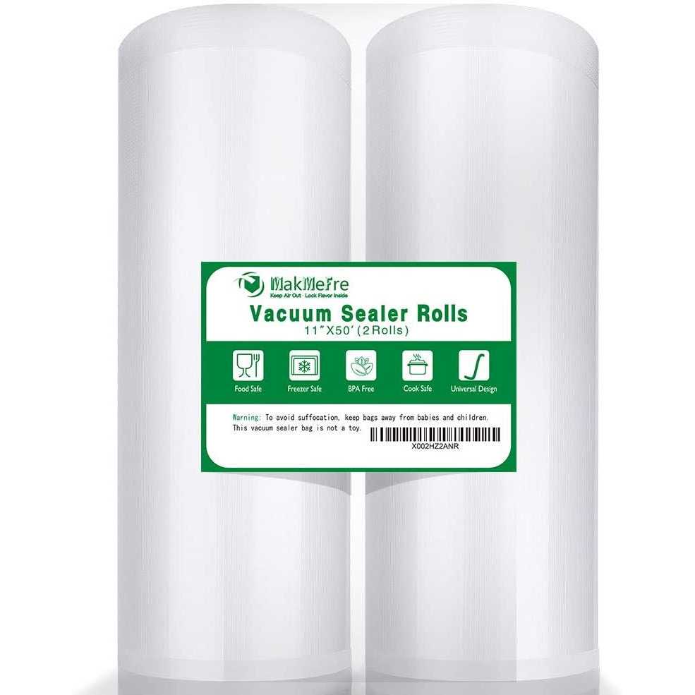Makmefre 2 Pack 11×50 Vacuum Sealer Bags Rolls for Food