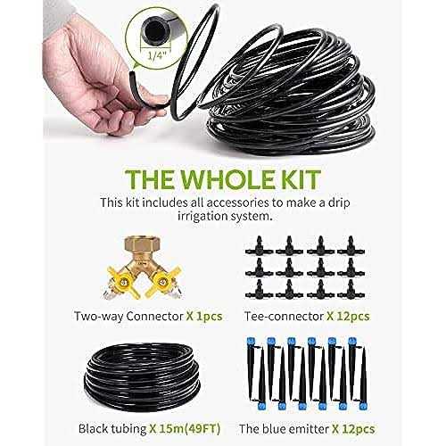 HIRALIY 984FT Drip Irrigation Kit Garden Watering System