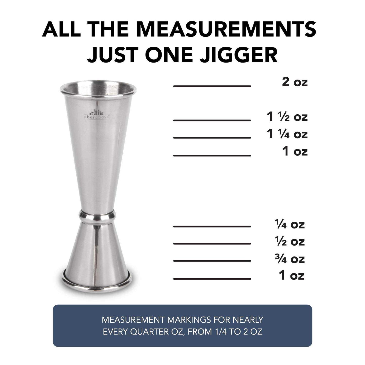 A Bar Above Premium Japanese Jigger with 8 Measurements Inside