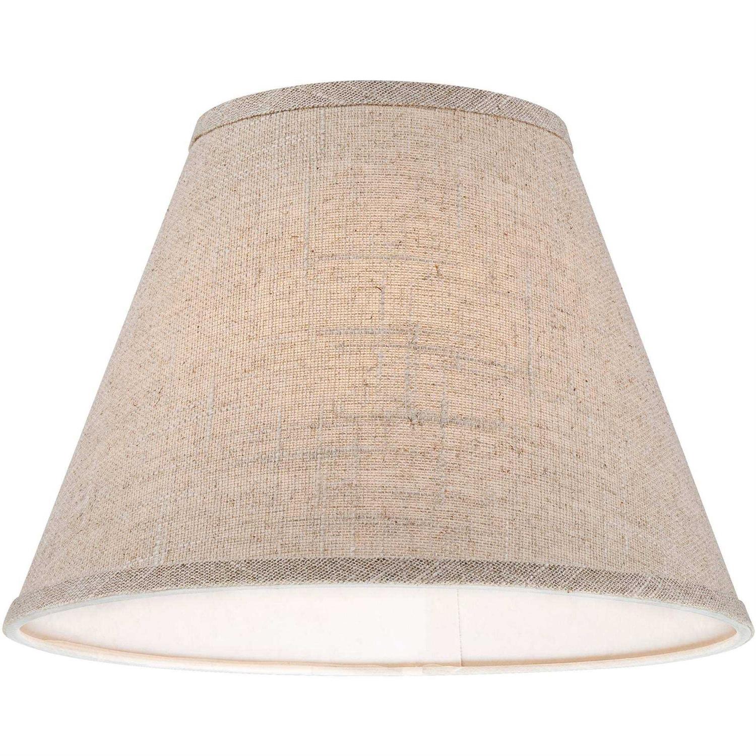 Springcrest Fine Burlap Empire Lamp Shade Top x Bottom x Slant Replacement with Harp and Finial