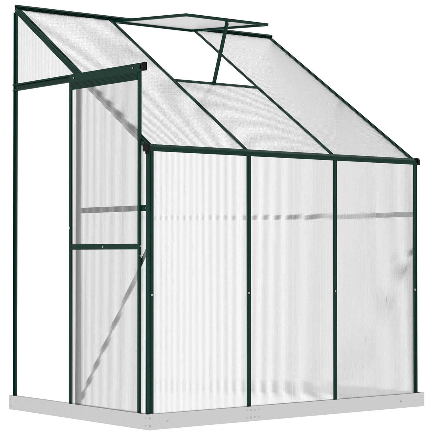 Outsunny Walk-in Garden Greenhouse Aluminum Polycarbonate with Roof Vent for Plants