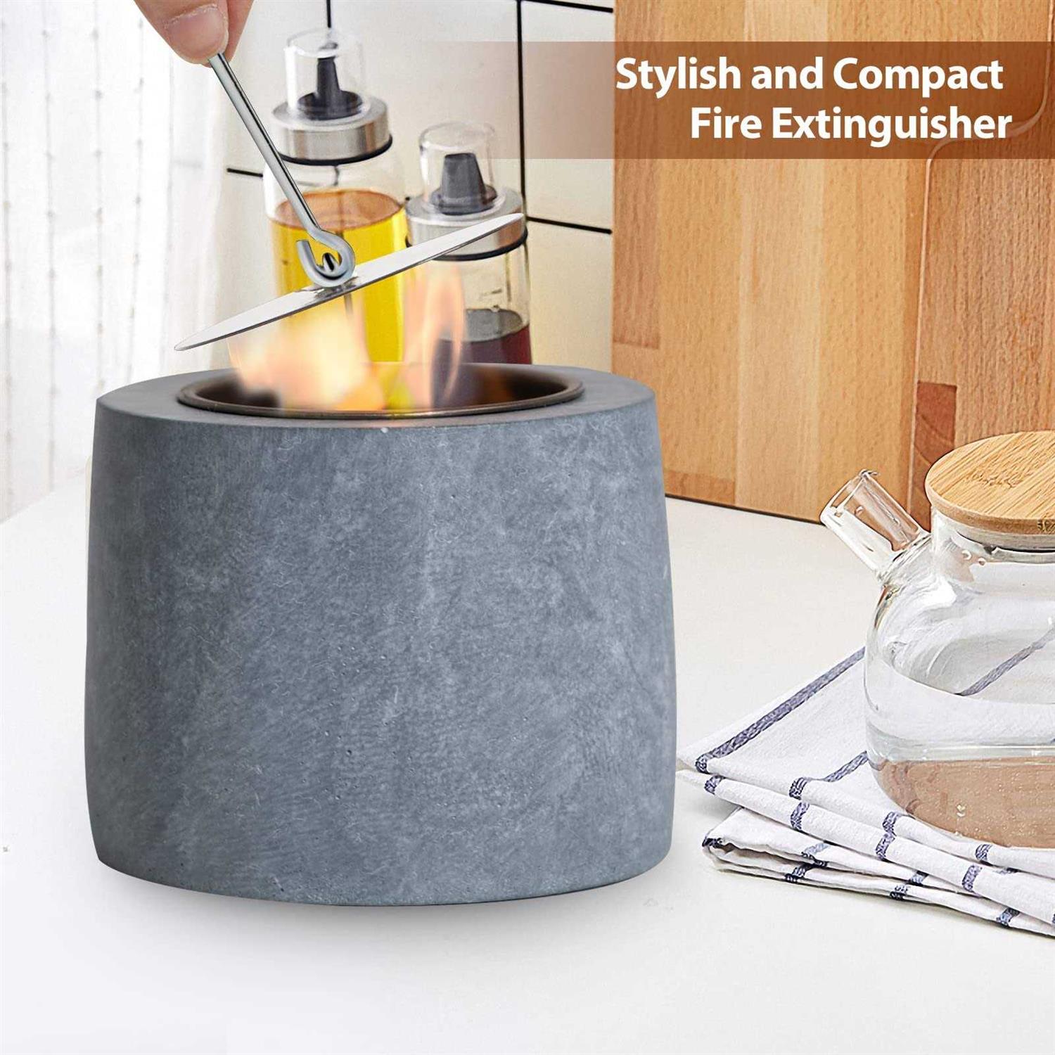 Table Top Fire Pit Bowl Concrete Tabletop Fireplace Indoor Outdoor Decor Portable Mini Rubbing Alcohol Burner Smores Maker for Patio Balcony