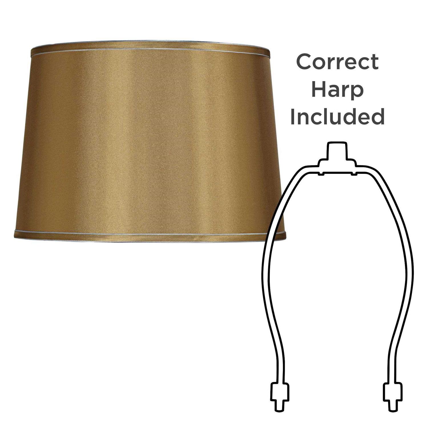 Springcrest Brentwood Sydnee Silver Trim Drum Shade 14x16x11