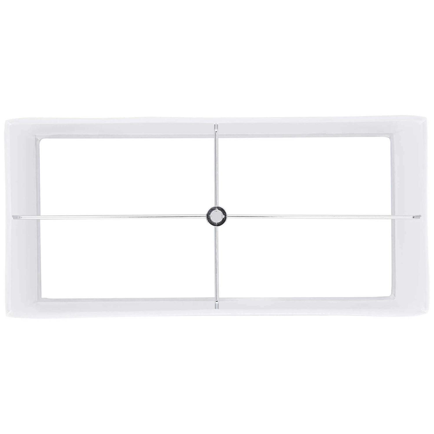 Possini Euro Design Rectangular Lamp Shade Faux Silk Large 17 inch Wide x 8 inch Deep x 10 inch High Spider with Harp and Finial Fitting 30P