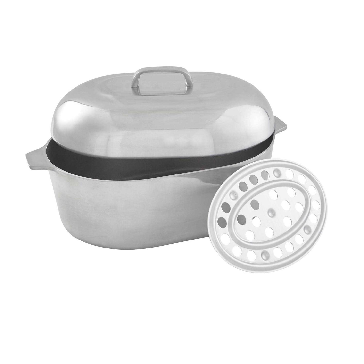 Imusa USA Heavy Duty Cajun Oval Cast Aluminum Roaster