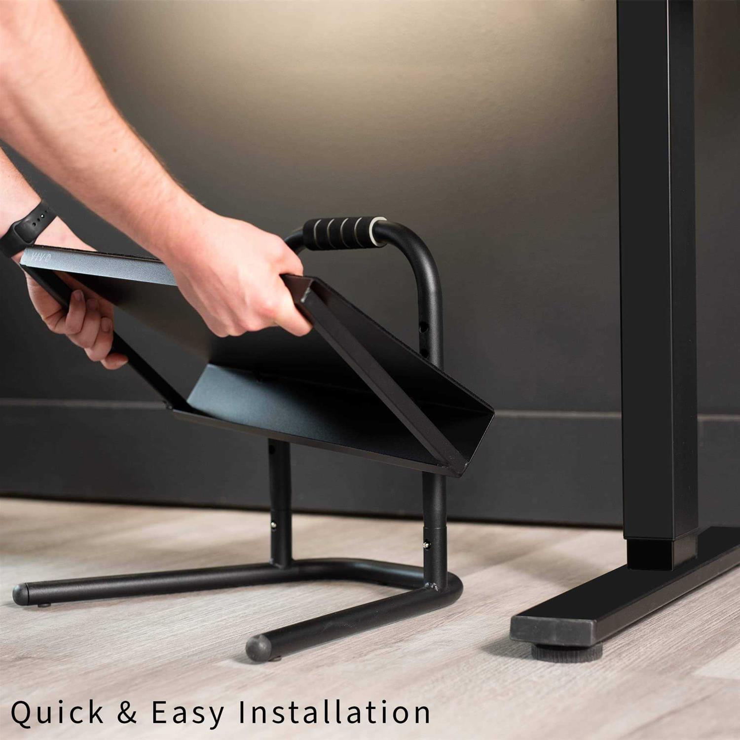 VIVO Black Ergonomic Height Adjustable Standing Foot Rest Relief Platform