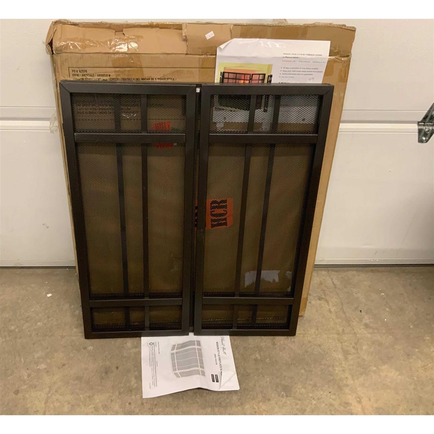 Pleasant Hearth Mission Style Fireplace Screen FA017SB