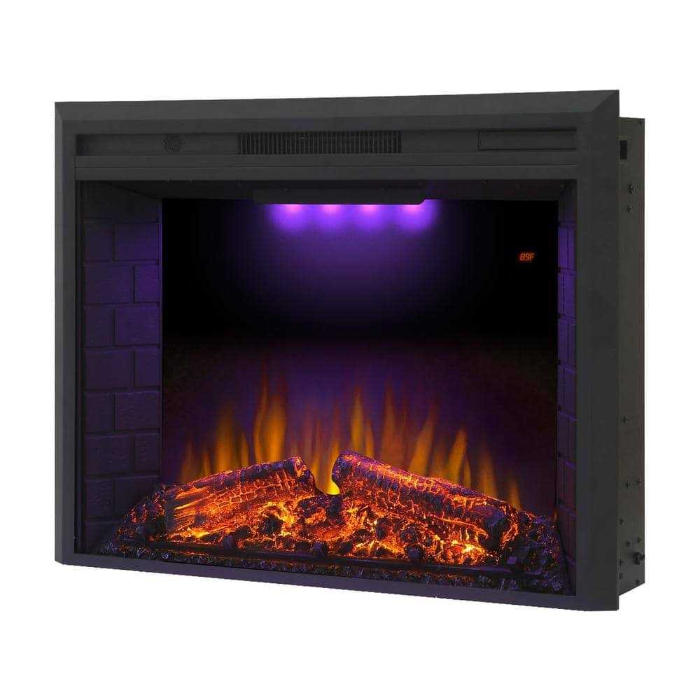 Valuxhome 33 in. 750-Watt/1500-Watt Electric Fireplace Insert with Overheating Protection