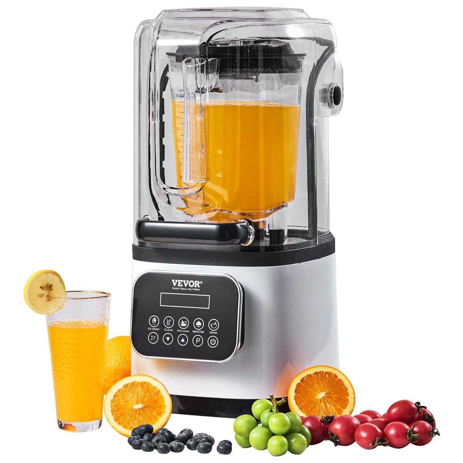 VEVOR Professional Blender with Shield Commercial Countertop Blenders 68 oz Jar Blender Combo