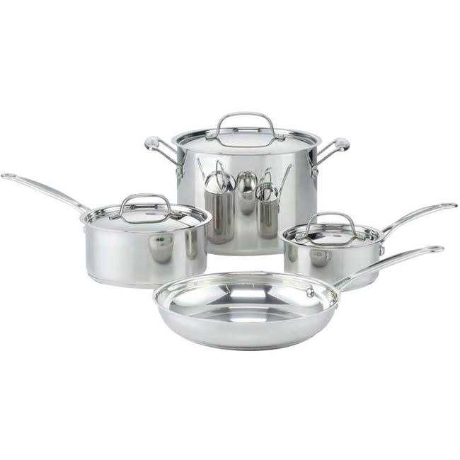 Cuisinart Chef’s Classic Stainless Steel 7 Piece Cookware Set