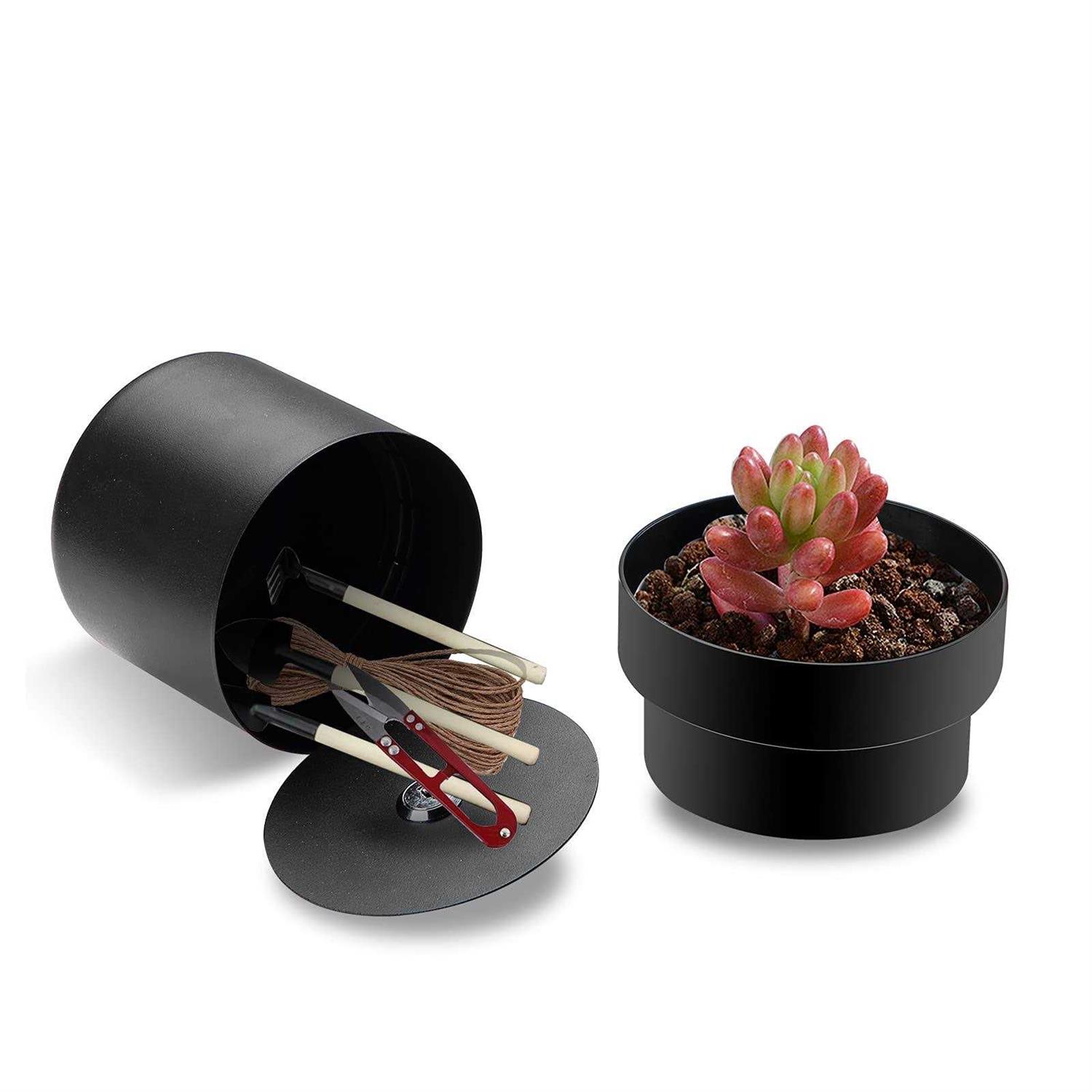 Younion Flower Pot Diversion Safe with Key Lock Secret Hidden Safe Lock Box