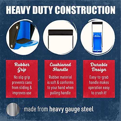 Mckay Metal Can Crusher, Heavy-Duty Wall-Mounted Smasher for Aluminum Seltzer, Soda, Beer Cans and Bottles for Recycling