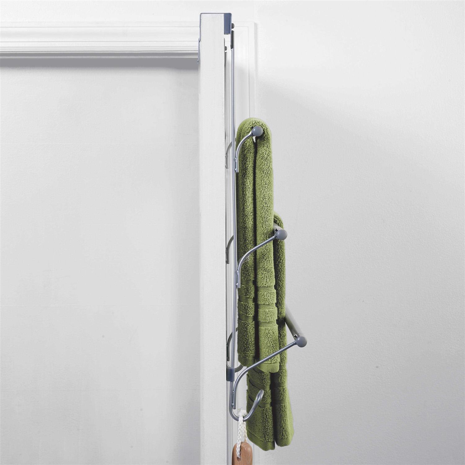 Zenna Home Satin Nickel 3 Tier Over-the-Door Towel Bar