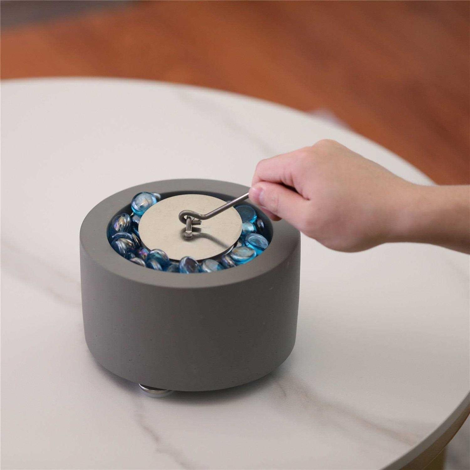 Turbro Cement Tabletop Fire Pit for Outdoor