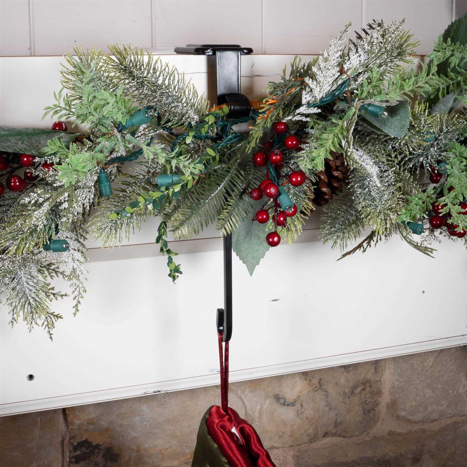 Village Lighting Garland and Stocking Mantle Hanger