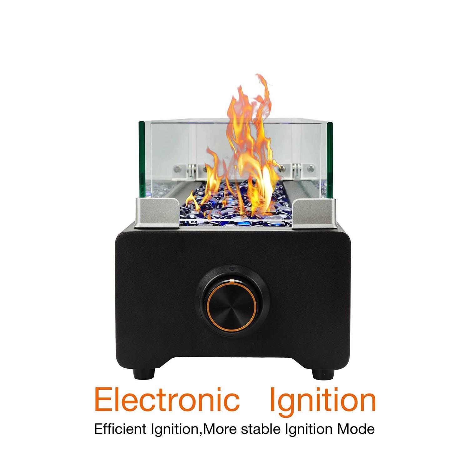 BAIDE HOME 28-inch Table Top Propane Fire Pit 40,000 BTU Tabletop Gas Firepit for Patio