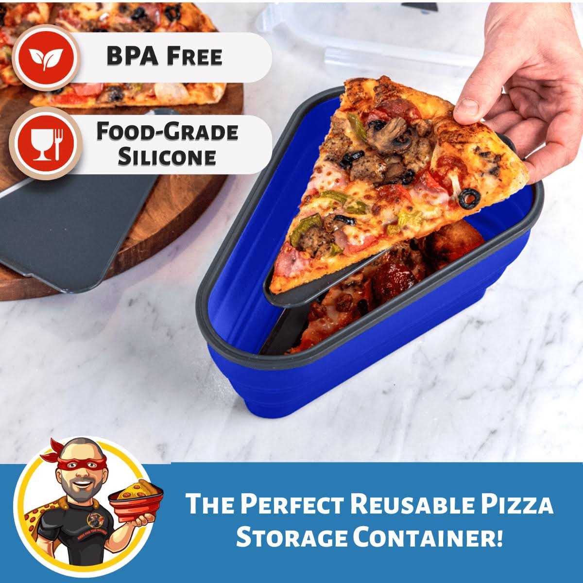 Pizza Pack The Perfect Reusable Pizza Storage Container with 5 Microwavable Serving Trays