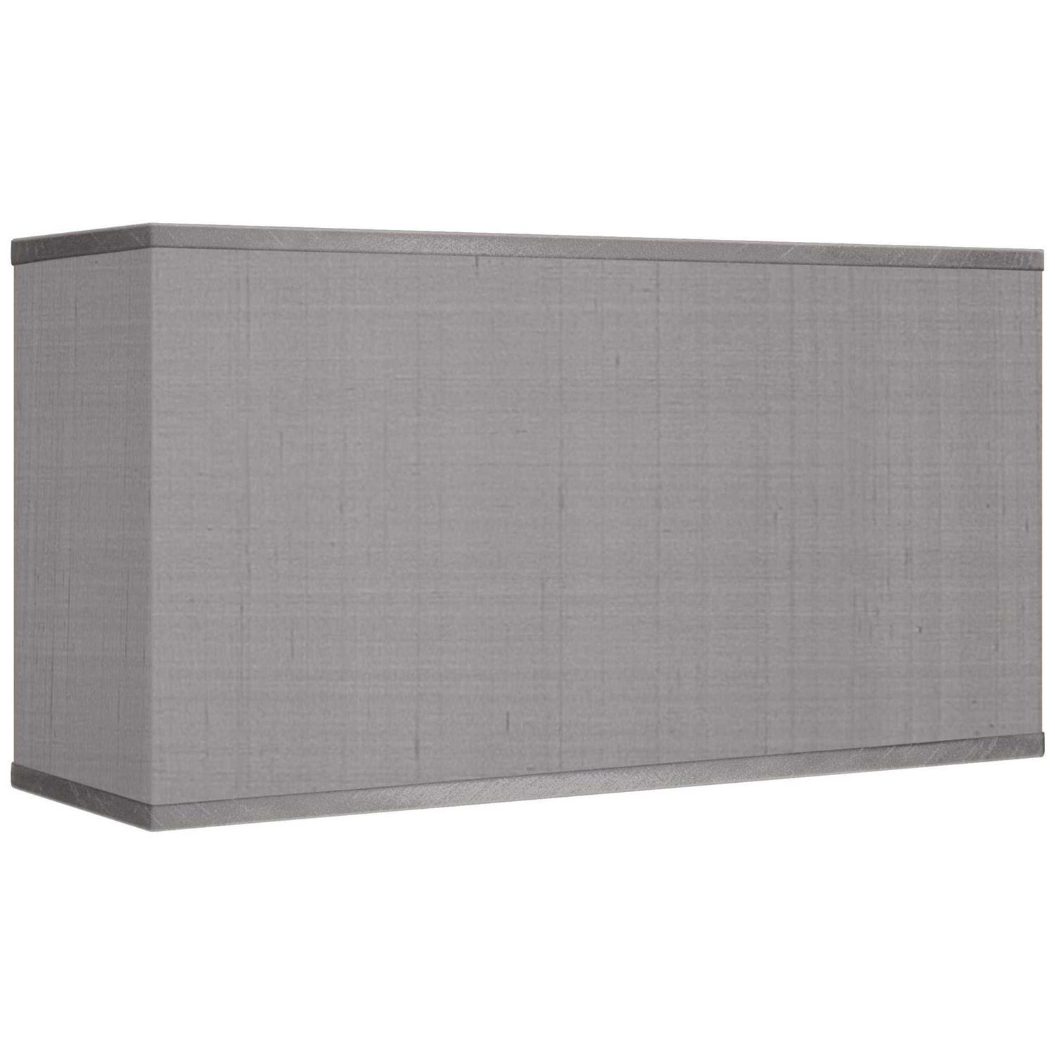 Possini Euro Design Rectangular Lamp Shade Faux Silk Large 17 inch Wide x 8 inch Deep x 10 inch High Spider with Harp and Finial Fitting 30P