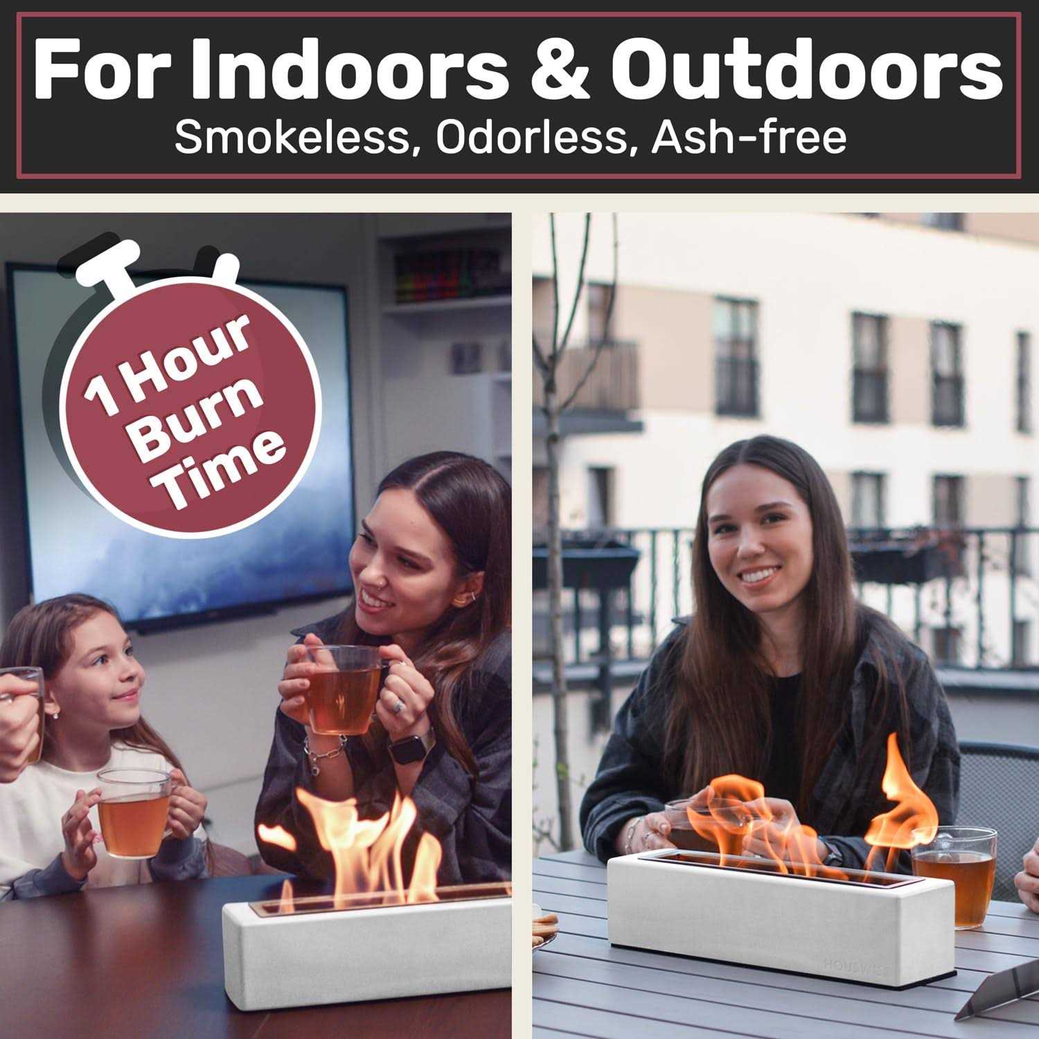 Houswise Rectangle Tabletop Fire Pit