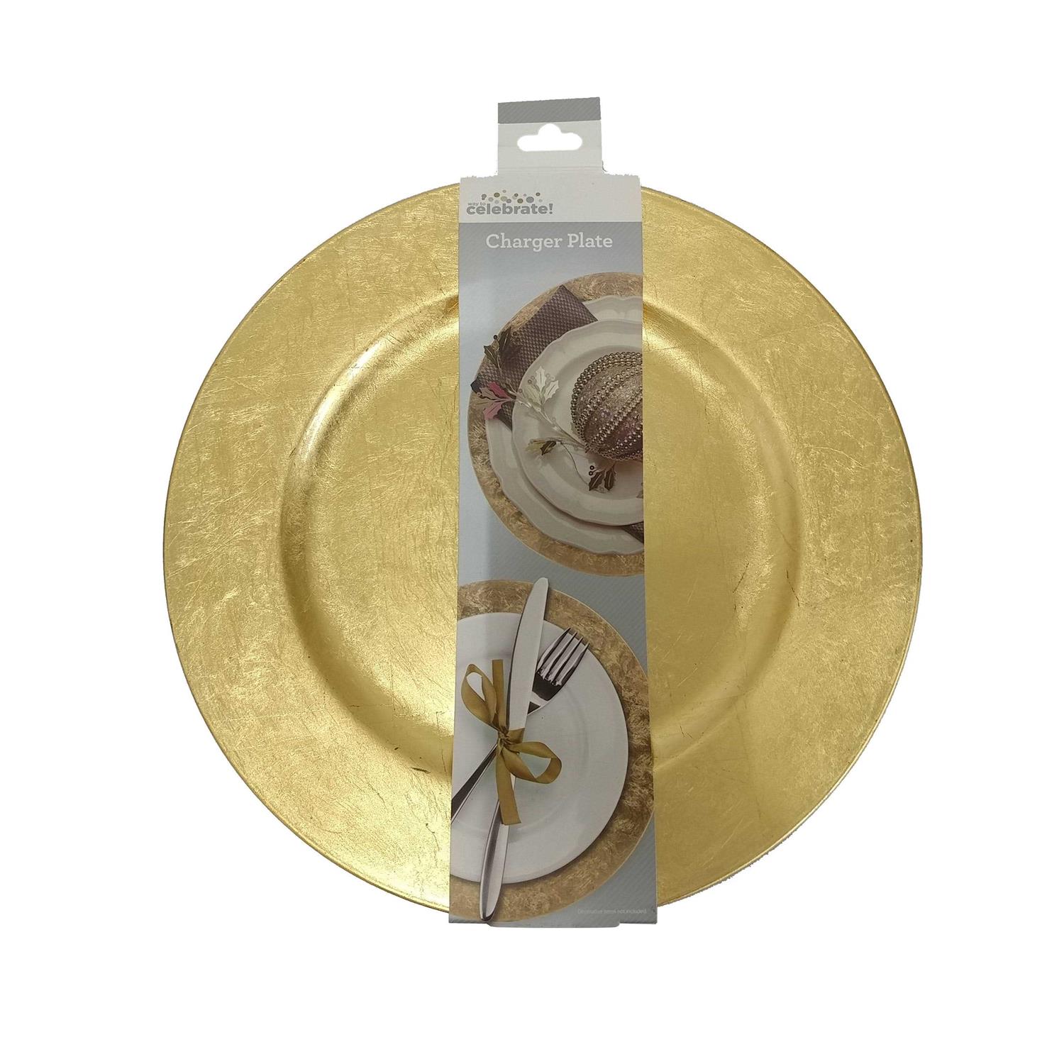 Way to Celebrate! Gold Round Charger Plate
