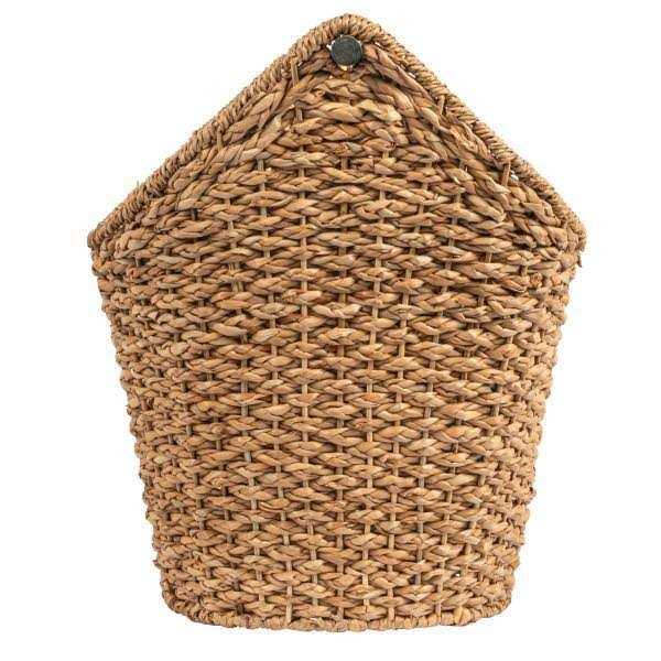 Storied Home Bankuan Braided Oval Toilet Paper Basket with Wood Bar