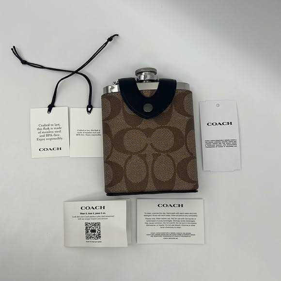 Coach Outlet Flask In Signature Canvas