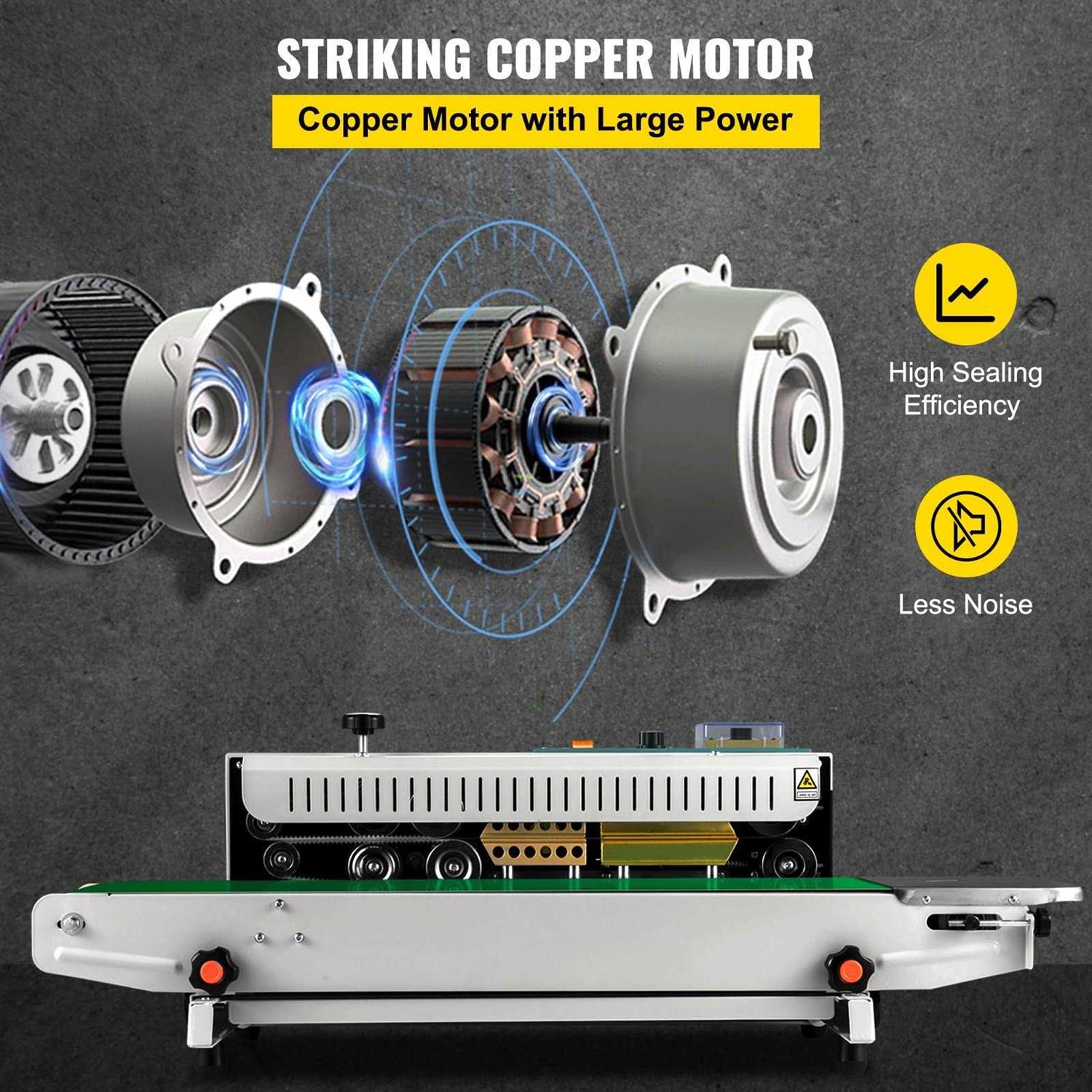 VEVOR Auto Continuous Sealing Machine Horizontal Sealer Plastic Pvc Membrane Bag Film Band Sealer FKJFR900WSBM00001V1